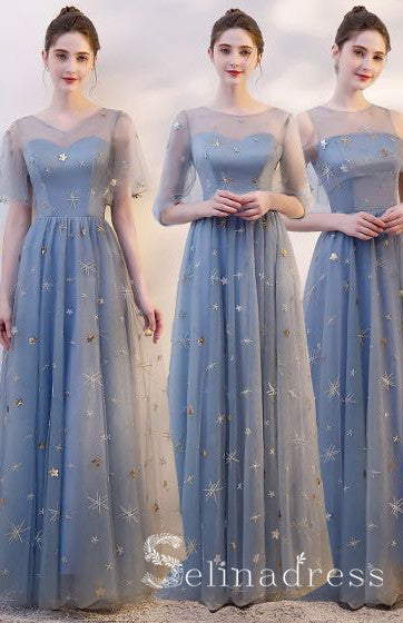 dusty blue dresses